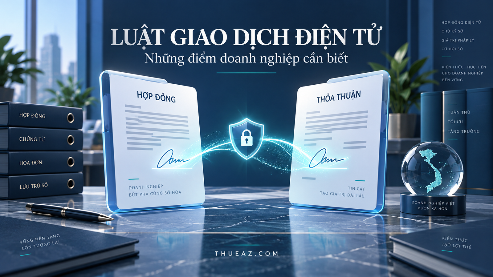 Minh họa hợp đồng điện tử, chữ ký số và hồ sơ doanh nghiệp theo Luật Giao dịch điện tử