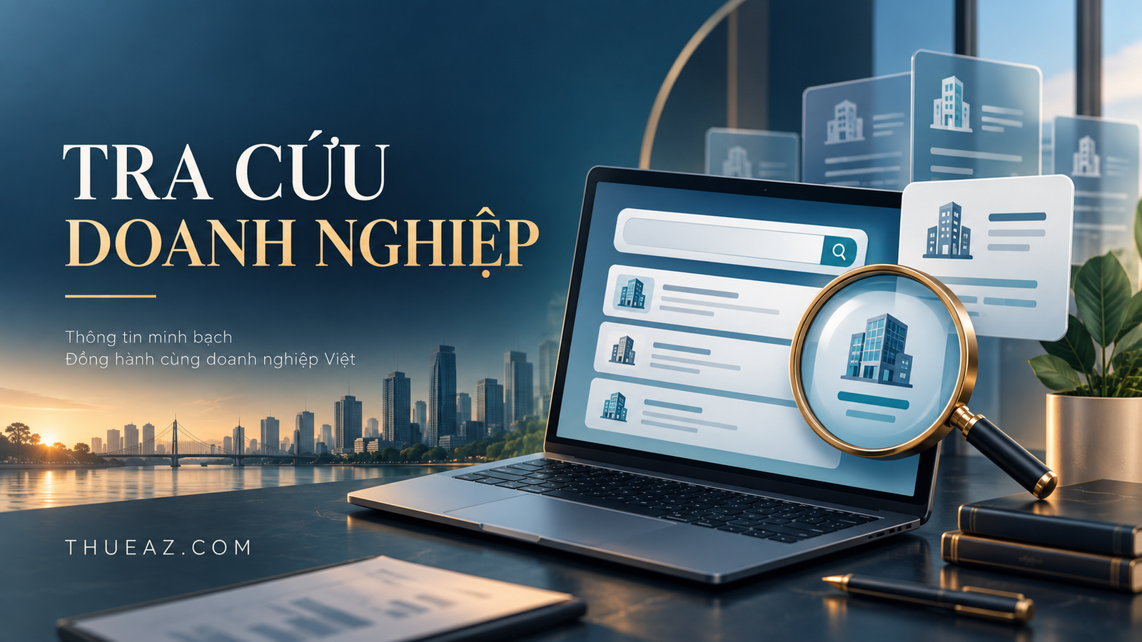 Minh họa tìm doanh nghiệp trên công cụ THUEAZ.COM