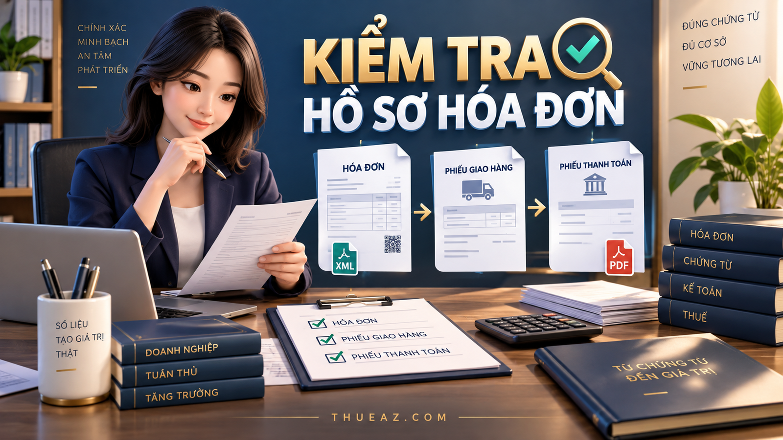 Kiểm tra hồ sơ hóa đơn đầu vào: đối chiếu trước khi hạch toán – THUEAZ.COM